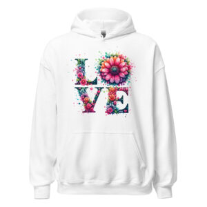 Colorful Floral Love Unisex Hoodie